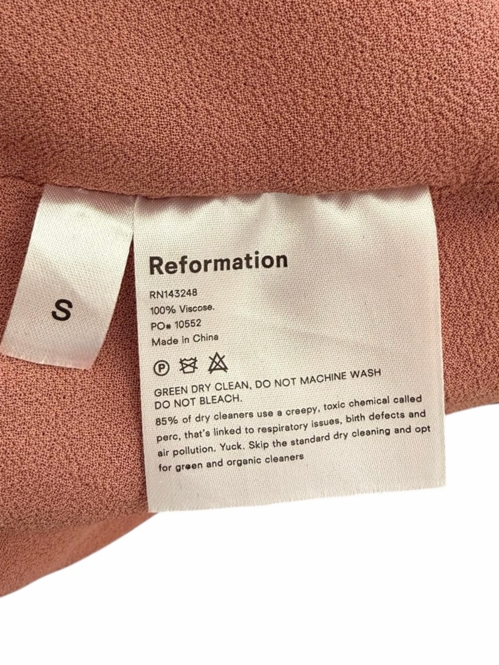 REFORMATION Annalise Wrap Dress Embroidery Rose Pink Praline S - Picture 5 of 5